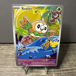 Rowlet MEP043 First Partner Illustration Rare Promo 30th Anniversary NM - Image 1