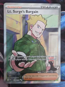 LT. SURGE'S BARGAIN 170/182 MEGA EVOLUTION 2025 SECRET RARE HOLO POKEMON TCG - Image 1