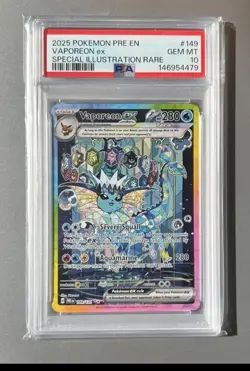 Pokemon 2025 Vaporeon ex 149/131 SIR Prismatic Evolutions GEM MINT PSA 10 - Image 1