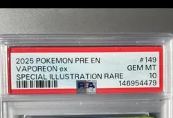 Pokemon 2025 Vaporeon ex 149/131 SIR Prismatic Evolutions GEM MINT PSA 10 - Image 3