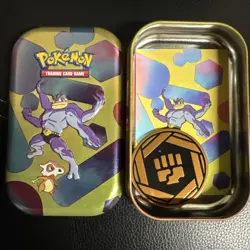 Pokemon TCG 151 Scarlet & Violet Machamp Mini Tin EMPTY - Tin, Coin & Art Card - Image 1