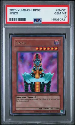 2025 YU-GI-OH! RP02-RETRO PACK 2 #EN001 JINZO PSA 10 - Image 1