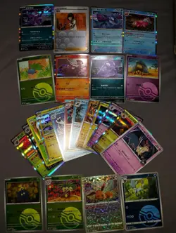 Lot of Korean, Chinese and Japanese HOLO and Bulk Pokemon Cards, 8lbs of cards - Image 1