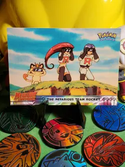 Pokemon TCG 2000 Topps TV Series Vintage Card #12 - The Nefarious Team Rocket - Image 1