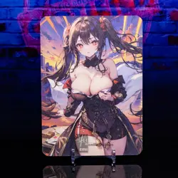 Hu Tao Waifu Trading Card Oversized Premium A6 Collectible Matte Board Spicy ACG - Image 1