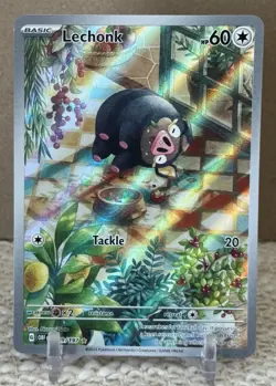 Pokemon TCG Lechonk Holo Card 209/197 Sv03: Obsidian Flames - Image 1