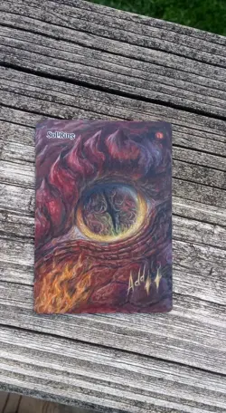MtG Sol Ring Full Magic Altered Hand Painted Art Original Alter - Image 1