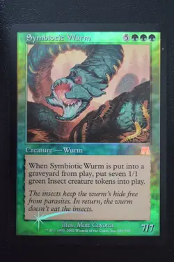 Magic The Gathering MTG SYMBIOTIC WURM FOIL Onslaught LP Lightly Played - Image 1