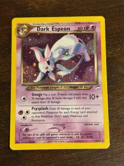 Pokemon Dark Espeon 4/105 Neo Destiny Holo Rare Unlimited Card SWIRL - MP/LP - Image 1