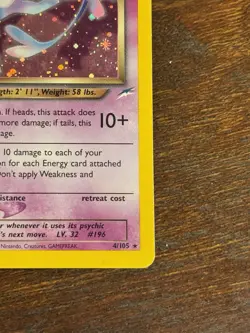 Pokemon Dark Espeon 4/105 Neo Destiny Holo Rare Unlimited Card SWIRL - MP/LP - Image 4