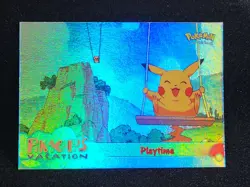 Pokemon Playtime 57 Pikachu's Vacation Card Blue Logo Foil Holo NM Topps - Image 1
