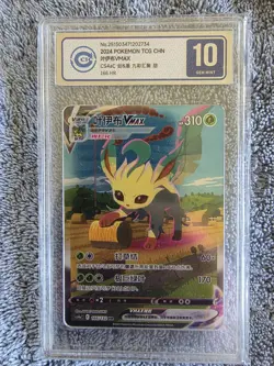 CCIC 10 Gem Mint Pokemon Leafeon Vmax Alt Art Chinese Eevee Heroes 166/132 HR - Image 1