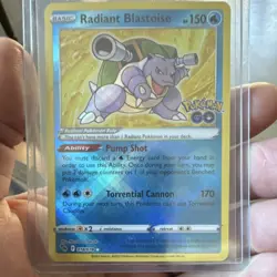 Pokemon Radiant Blastoise 018/078 Pokemon GO Radiant Rare Holo 150 HP Basic - Image 1