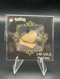 2024 POKEMON POPPING CANDY KOREAN SNORLAX 24K GOLD PLATING METAL STICKER - Image 1