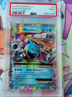 Pokemon M Blastoise EX Evolutions Ultra Rare Holo PSA 9 22/108 - Image 1