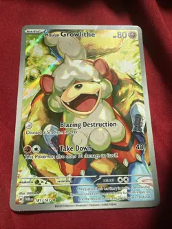 Pokemon TCG Hisuian Growlithe Twilight Masquerade IR 181/167 - Image 1
