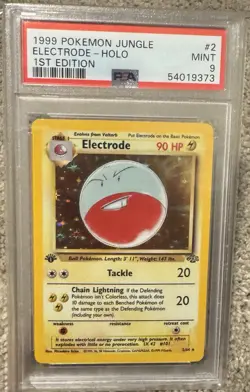 Pokemon 1999 Jungle Electrode Holo 1st Edition PSA 9 2/64 English - Image 1