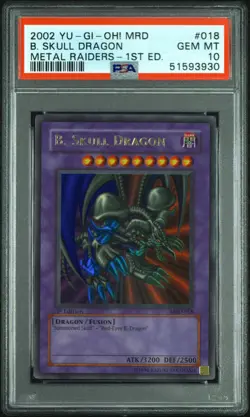 2002 YU-GI-OH! MRD-METAL RAIDERS 1ST EDITION #018 B. SKULL DRAGON PSA 10 - Image 1