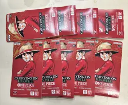 9 One Piece Carrying On His Will OP-13 Sleeved Blister Booster Packs NEW SEALED - Image 1