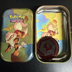 EMPTY Pokemon 151 Arcanine Mini Tin w/ Energy Coin & Art Card - NO PACKS - Image 1