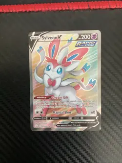 Sylveon v Full Art Holo Card 183/203 Evolving Skies POKEMON TCG NM - Image 1