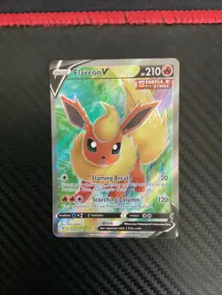 Flareon V Full Art 169/203 Evolving Skies Pokemon Card Ultra Rare NM - Image 1