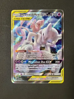 Pokemon TCG Mewtwo & Mew GX SM191 Tag Team Black Star Promo Sun & Moon - Image 1