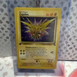 Pokemon Zapdos 30/62 Fossil 1st Edition Rare Regular 80 HP Basic English - Image 1