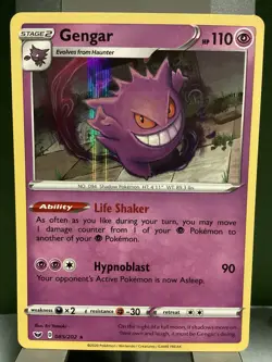 Pokemon Gengar Holo Rare TCG Card 85/202 Sword and Shield Base Set - Image 1
