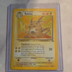Raichu 14/62 Fossil Holo Rare 90 HP Pokemon Card Wizards of the Coast 1999 - Image 1