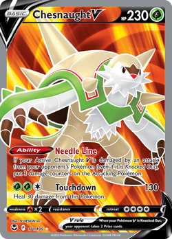 Chesnaught V 171/195 Ultra Rare Silver Tempest Pokemon Holo NM/M - Image 1