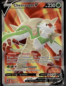 Chesnaught V 171/195 Ultra Rare Silver Tempest Pokemon Holo NM/M - Image 3