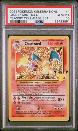 Pokemon Charizard 4/102 Holo Rare Celebrations Classic Coll PSA 10 GEM MINT - Image 1