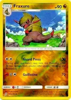 Fraxure 155/236 S&M Unified Minds REVERSE HOLO PERFECT MINT! Pokemon - Image 1