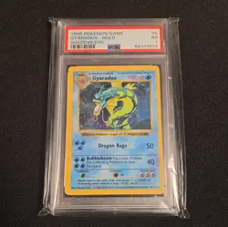 1999 POKEMON GAME SHADOWLESS #6 GYARADOS-HOLO PSA 1 - Image 1