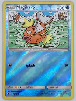 Magikarp 15/68 Pokemon - Reverse Holo Sun & Moon Hidden Fates MP - Image 1