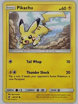 Pikachu 40/147 Pokemon - Sun & Moon Burning Shadows MP - Image 1