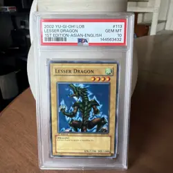 2002 Yu-Gi-Oh! LOB #113 Lesser Dragon - PSA 10 - Image 1