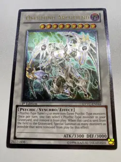 Yugioh Misprint Overmind Archfiend 1st Edition Ultimate Rare LP EXVC-EN044 - Image 1