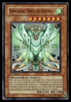 SIMORGH, BIRD OF DIVINITY SD8-EN001 STRUCTURE DECK: LORD OF THE STORM YU-GI-OH - Image 1