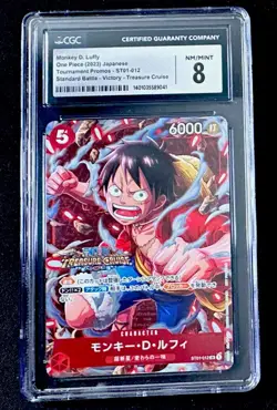 CGC 8 MONKEY D. LUFFY JAPANESE ONE PIECE ST01-012 2023 BATTLE WINNER - Image 1
