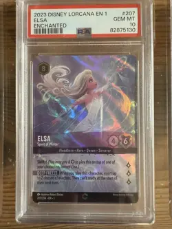 2023 DISNEY LORCANA THE FIRST CHAPTER ENCHANTED ELSA SPIRIT OF WINTER PSA 10 - Image 1