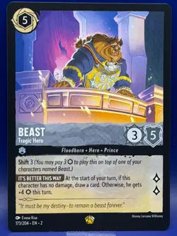 Disney Lorcana Beast Tragic Hero 173/204 Legendary EN 2 Rise of the Floodborn - Image 1