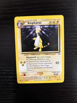 Pokemon Neo Genesis Ampharos Holo Rare 80 HP Card 1/111 Eng 2000 - Image 1