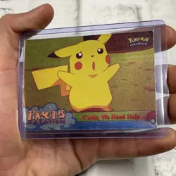Pokemon Topps Holo Foil Card Pikachu's Vacation C'mon We Need Help #53 LP TCG - Image 2