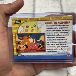 Pokemon Topps Holo Foil Card Pikachu's Vacation C'mon We Need Help #53 LP TCG - Image 4