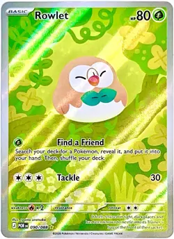 Rowlet 090/088 Illustration Rare Pokemon Card TCG 2026 Perfect Order NM - Image 1
