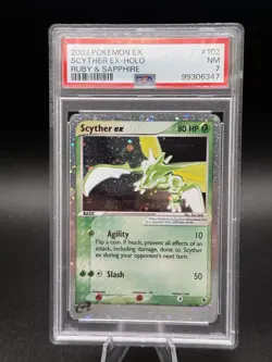 Pokemon Scyther EX Holo PSA 7 Ruby and Sapphire 2003 BEAUTIFUL CARD - Image 1