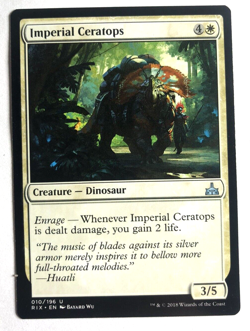 Imperial Ceratops 010/196 Rivals of Ixalan MTG Magic the Gathering NEAR MINT NM - Image 1