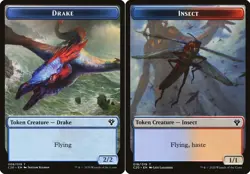 Hero Deal, English - 4 x MTG Insect Token - 018 // Drake Token Commander 2020 - Image 1